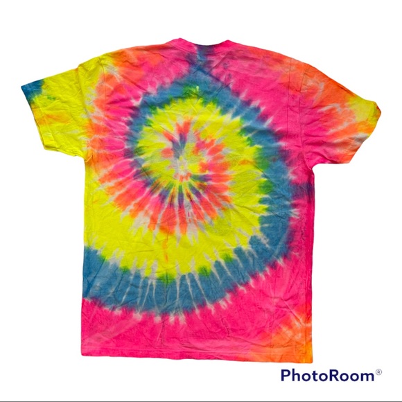 NWOT Gildan Women's Tie-Dye Rainbow Dog Paw "Be Kind" T-shirt Tee L - Picture 2 of 4